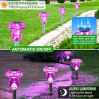 Solar Lights Outdoor, 16 Pack Mushroom Lights Outside Waterproof, Solar Powered LED Lighting for Garden, Yard, Landscape, Path, Pathway, Lawn, Walkway, Driveway, Backyard Halloween Decor (Purple)