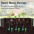 JERIA 8×4×2ft Galvanized Raised，Outdoor Metal Raised Garden Bed, Rectangular Deep Root Planter Box for Vegetables, Flowers, Herbs