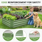 INNO STAGE 2Pcs Galvanized Raised Garden Bed Kit, 6x3x1FT Metal Raised Garden Beds for Vegetables, Rust-Resistant & Easy Assembly, Outdoor Raised Beds for Gardening, Flowers, Herbs (Green)
