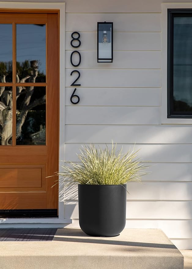 Veradek Round Black Plastic Planter Pots for Indoor/Outdoor Garden Use, with Drainage Holes, Suitable for Small to Large Succulent Plants, Flowers, Modern Interior Plants