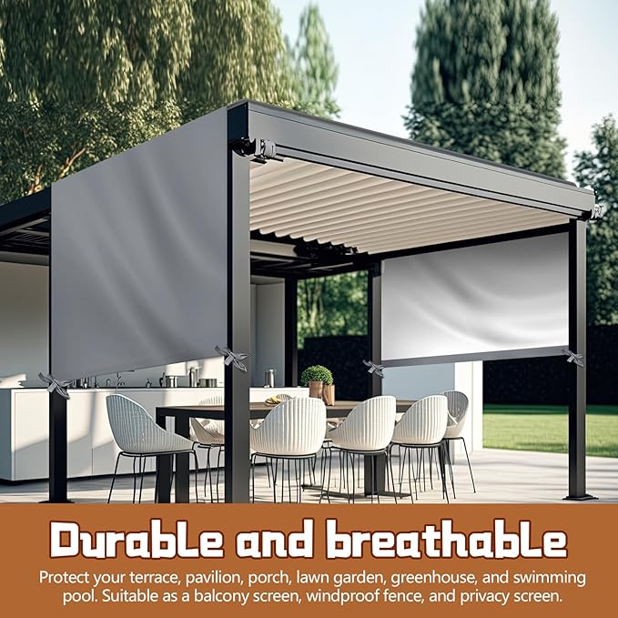 Universal Pergola Replacement Canopy Outdoor Canopy Shade Cover Waterproof Shade Top Cover for Outdoor Patio Porch Backyard(17 x 6.8 ft,Gray)
