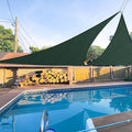 E&K Sunrise 11' x 11' x 11' Sun Shade Sail Triangle Canopy Shade Cover UV Block for Patio Backyard Garden Outdoor (Green)