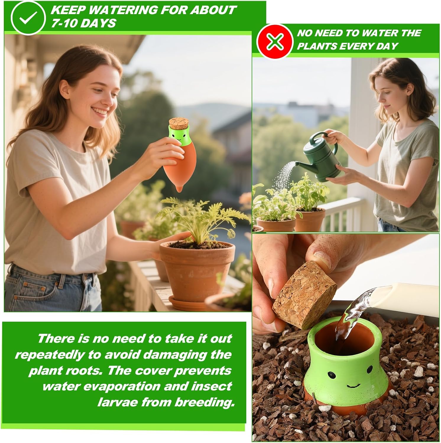 LemonRoad 4 Pcs Self Watering Terracotta Globes 11.5oz Large Ollas Plant Watering Globes Planter Insert Spike Pot Clay Planter Irrigation Device for Outdoor Indoor Easy to Refill Plant Lover Gift