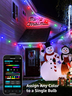 Lepro ZB1 AI Smart Outdoor String Lights APP Control, 100(88+12) ft RGB+IC+Warm White Outdoor Light 30 LED Bulbs, NOT Extendable, Alexa Google Enabled, Music Sync, NO Remote, 2.4 GHz WiFi+Bluetooth