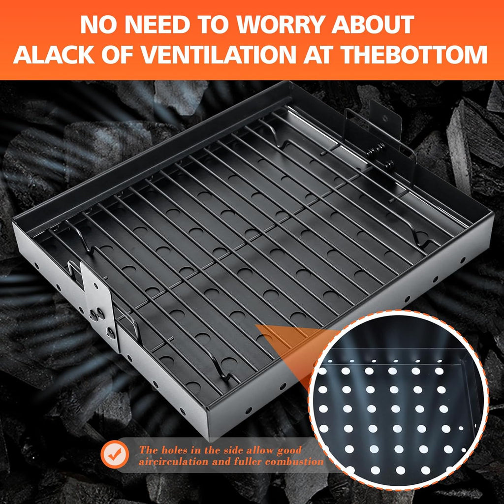 Uniflasy Stretchable Charcoal Tray for Expert Grill 24, Pit Boss, 15"-28" | Fits Pit Boss Memphis I, Char-Griller PS9900/2190/6500/6800/8500 and Smoke Hollow 47183T-21; supports varied grill widths