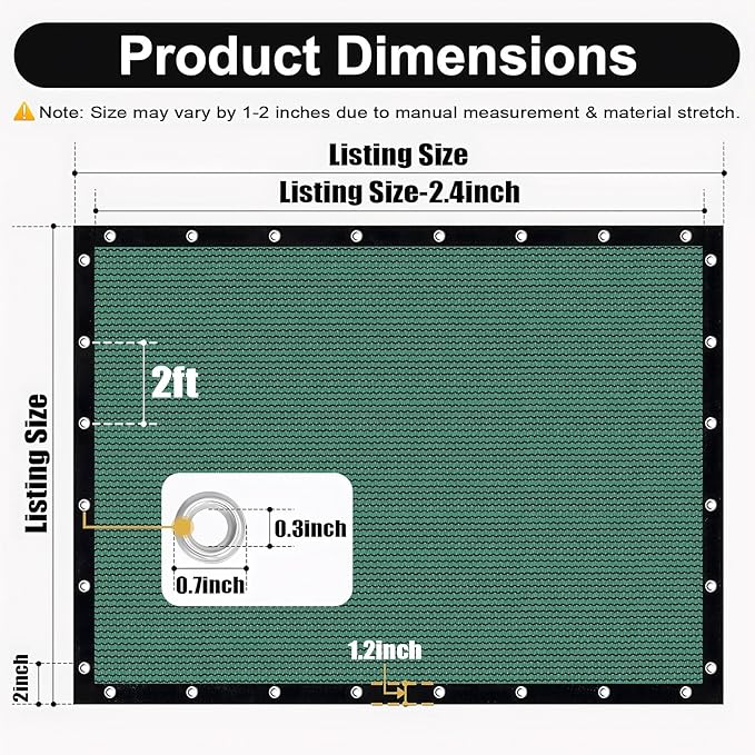 Artpuch 90% Sun Shade Cloth, 10 x 16 FT Pergola Shade Cover Canopy with Grommets, Sun Screen Fabric Tarp for Patio, Outdoor, Garden, Backyard, Green