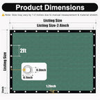 Artpuch 90% Sun Shade Cloth, 8 x 12 FT Pergola Shade Cover Canopy with Grommets, Sun Screen Fabric Tarp for Patio, Outdoor, Garden, Backyard, Green
