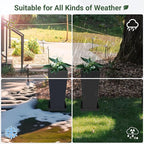 Tall Planters 20" H - 2 Pack, Tapered Pots with Drainage Insert Shelve & Trays, Metal Outdoor Planter Box for Porch, Garden, Patio, Yard (Black)