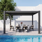 aoxun louvered pergola 10x12, 3.8" thick posts, 82.5, main product view