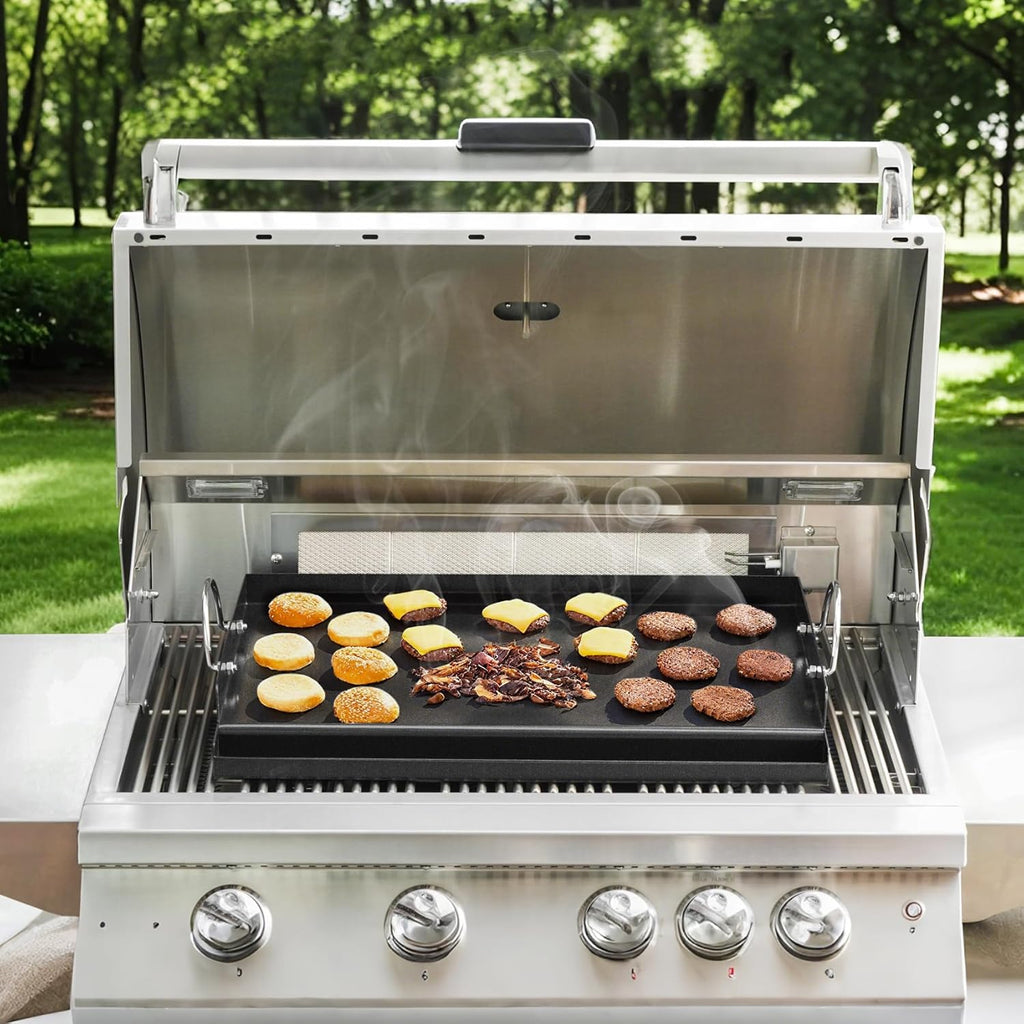 Onlyfire Universal BBQ Griddle with Handles for Most Grills, Ceramic Coated Non-stick Flat Top Griddle for Outdoor Cooking, 18"L x 12.6"W x 2.8"H " | Ceramic Coated Non-stick Flat Top Griddle for Outdoor Cooking