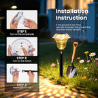 Solar Pathway Lights Garden Decor for Yard, Solar Garden Lights for Outside Waterproof Landscape Lighting, Garden Decorative for Walkway, Driveway, Yard, Landscape, Lawn (8 Pack Warm White)