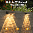 NIORSUN Solar Fence Lights,24 Pack Solars Deck Light,Warm White Color,Outdoor Bulb Waterproof Led IP65,Power Patio Lamp with Lenses for Outside/Backyard/Railing/Yard(Black)