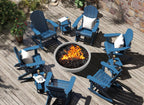 GREENVINES Adirondack Rocking Chairs Set of 2, HDPE Outdoor Rockers, Blue | Heavy Duty Thickened Legs | 5’’ Wide Armrests | All Weather | Porch Rocker Chair | Low Maintenance for Patio Deck Fire Pit