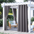 nicetown 2 panels blackout grey outdoor curtains for, main product view