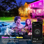 KSIPZE Outdoor led Strip Lights Waterproof IP68, RGB Outdoor led Lights with Button & Bluetooth App Control, Music Sync, Timer, Exterior Led Rope Lights for Decor Balcony, Roof, Garden, Pool