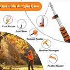 AgiiMan 30FT Reach Pole Saws for Tree Trimming, Pole Saws with 5-24FT Telescoping Extension Pole Pruning Pole Saw with 24" Blade Manual Pole Saw for Tree Pruning Forestry Yard Garden, and Patio