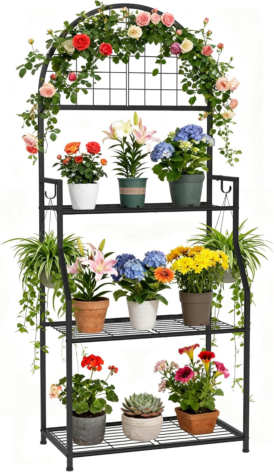vgmiu 3 tier plant stand indoor outdoor, metal, main product view