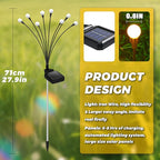 Solar Lights Outdoor-4Pack 32LEDs Solar Garden Firefly Lights Outside,Solar Powered Light Outdoor and Garden Decorative IP65 Waterproof,Yard Patio Pathway Decor,Gardening Gifts for Women,Warm White