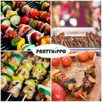 Party Hippo 16 Inch Natural Bamboo Skewers, 4mm Thick, 100 Pack – BBQ Kabob Sticks for Grilling, Fruit, Chocolate Fountain, Crafts & Parties – More Size Choices /8"/10"/12"/14"/16" (16" / 100 ct)