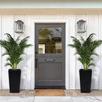 Garvee 16" Tall Planters Set of 2, Outdoor＆Indoor Black Planter Pots, High Front Porch Planter Pots with Drainage Holes＆Water Level Monitor＆Inner Bucket,Black