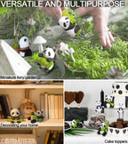 Panda Figurines 8pcs Fairy Garden Accessories Kit Home Outdoor | Cute panda set, 8 unique poses, solid PVC, waterproof. Great for fairy gardens, office, cake toppers. Ideal gift