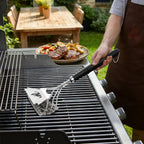 TNTOR Grill Brush Bristle Free with Scraper, 18" Handle BBQ Grill Brush for Outdoor Grill, Extra Strong Grill Cleaner Brush for Grill/Smoker/Gas/Charcoal, Father's Day Grill Gifts for Men/Dad