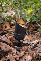 VOLT Fat Boy 12V Brass Outdoor Spotlight (Black) for Low Voltage Landscape Lighting of Yard, Lawn, Garden, Patio, Trees & House