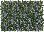 expandable faux fence privacy screen with flowers for, main product view