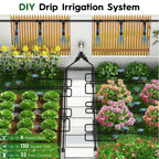 200FT Quick-Connect Drip Irrigation System | Automatic Irrigation Kit with 40FT 2/5" & 160FT 1/4" Tubing and Adjustable Drip Emitters, Garden Watering System for Lawn