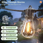 addlon 50FT LED Outdoor String Lights, Remote Dimmable Patio Lights with Timer & 3 Lighting Modes, 16 Shatterproof Edison Bulbs, Waterproof Connectable String Lights for Outside Backyard Party Décor
