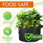 Gardzen 6-Pack 10 Gallon Grow Bags, Aeration Fabric Pots with Handles, Heavy Duty Cloth Pots for Plants