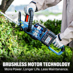 SENIX 40V 24-Inch Cordless Hedge Trimmer, 1-Inch Cut, Grey | Includes 2 Batteries & Dual-Port Charger, Dual-Action Blades, Lightweight, Ideal for Yard Landscaping