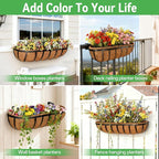 ZeeDix 30 Inch Trough Coconut Liners for Planters - 100% Natural Coconut Coir Fiber Planter Liners Replacement for Window Boxes, Wall Baskets, Deck Flower Boxes, Garden Railing Fence Troughs (2-Pack)