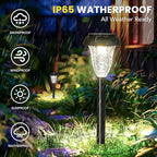 GIGALUMI 16 Pack Solar Light Outdoor Waterproof, Cool White Pathway Lights Solar Powered, Landscape Lighting, Garden Lights for Decor, Patio, Garden, Yard, Pathways, Walkway