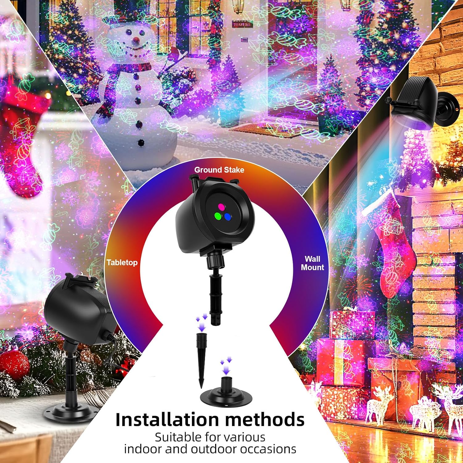 Laser Projector Landscape Lights Outdoor, Muli Color Projection Lights with Remote Controller, Outdoor Waterproof Indoor Patio Garden Landscape Decor Tree Decoration (RGB), SA556