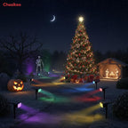 Solar Lights Outdoor Waterproof, LED Solar Spot Lights Outdoor, 7 Color Changing Solar Spotlights, Multicolor RGB Dusk-to-Dawn Uplights for Garden Landscape, Yard, IP65, Auto On/Off
