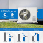 12000btu mini split air conditioner heat pump, 19 on a desk or shelf