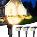 Solar Spot Lights Outdoor Waterproof IP65, 100 LED Solar Lights Outdoor | Super Bright Solar Spotlights 3000K&2 Lighting Modes , 2-in-1 Ground Spike & Wall Mount Solar Landscape Spotlights for Yard
