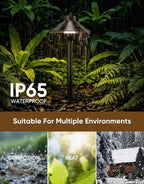 PARTPHONER Low Voltage Landscape Lighting 12-Pack, Aluminum 12V Pathway Lights with G4 Bulbs, Waterproof Stylish Matte Black Color Wired Path Lights with Connectors for Walkway Yard Garden