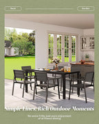 Outdoor Dining Chairs Set of 2, HDPS + Aluminum Patio Dining Chairs with Ergonomic Design and Wide Seat, 2 Piece Outdoor Chairs for Garden, Backyard, Deck (Charcoal)
