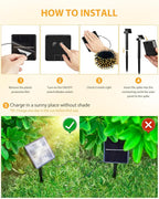 Brightown 4 Pack Solar String Lights for Outside, 184Ft 480 LED Solar Lights Outdoor Waterproof with 8 Modes, Solar Outdoor String Light for Patio Yard Tree Garden Party Decorations, Warm White