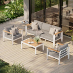 aluminum outdoor patio furniture set with coffee table, main product view