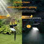 JINXING Solar Motion Sensor Spotlight for Outdoor Pathways, 33 LED 6500K Solar Landscape Light with Dusk-to-Dawn, 3 Modes, IP65 Waterproof, Wall or Ground Mount for Porch, Garden & Fence, 1 Pack