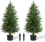 aokiie 3ft artificial cedar tree for outdoors, uv, main product view