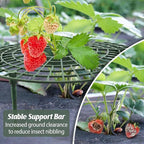 4 Sets Strawberry Plant Support with Mesh Plant Cover,Strawberry Growing Racks Sets with Iron Plant Nails and Storage Bag for Garden Strawberry Vegetables(Green Net - Round)