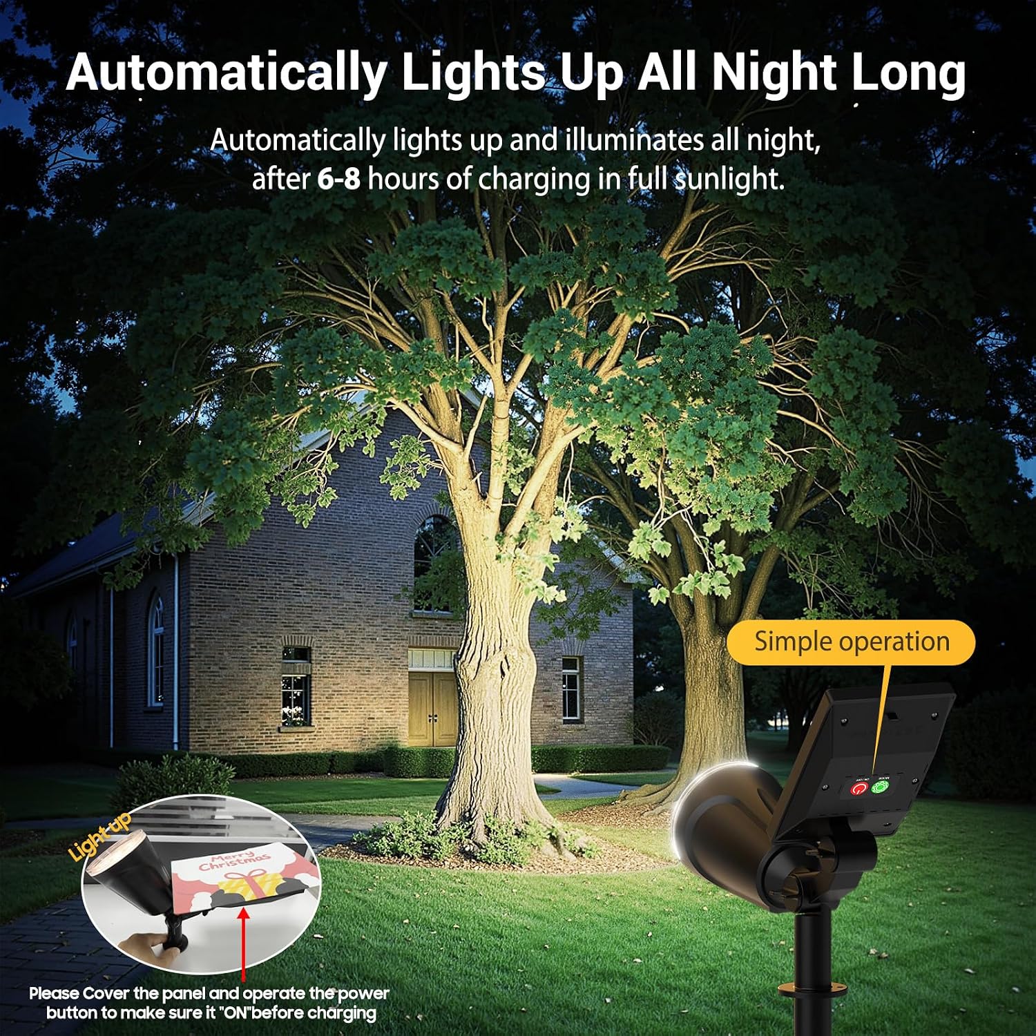 Solar Spot Lights Outdoor Cool White, 1000LM Big Adjustable Solar Lights Outdoor Waterproof, 2-in-1 Bright Solar Powered Spotlights Landscape Lighting for Garden, Yard, Pathway, Tree, Flag
