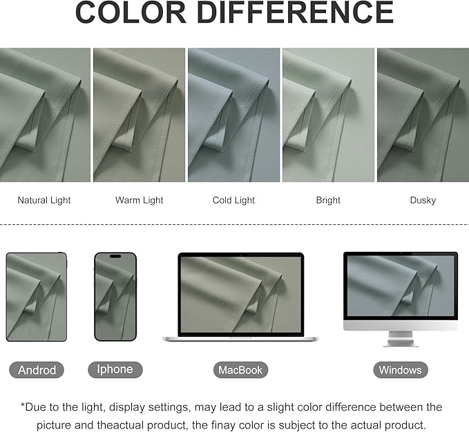 RYB HOME Outdoor Curtains for Patio Waterproof Block Sunlight Thermal Insulated Privacy Assured Thick Outside Curtains for Pergola, Cabana, Gazebo, W52 x L72, Sea Green, 1 Panel