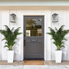 Garvee 16" Tall Planters Set of 2, Outdoor＆Indoor Black Planter Pots, High Front Porch Planter Pots with Drainage Holes＆Water Level Monitor＆Inner Bucket,White