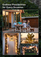 Brightown 30FT LED Outdoor String Lights, Plug-in Waterproof Patio Lights with 25 Shatterproof Bulbs, Warm White Outdoor Hanging Light Decor for Backyard Deck Garden Bistro Porch Party