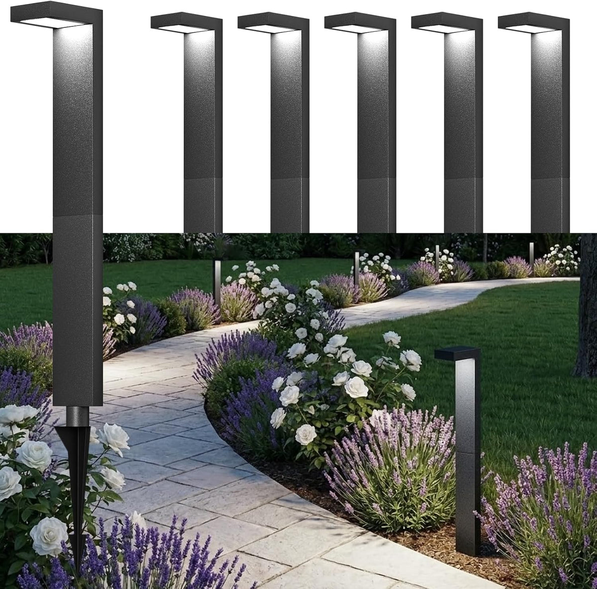 low voltage landscape lights, 6 pack outdoor led, main product view